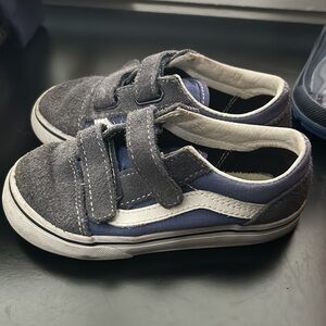 Kids Blue and Gray Velcro Sneakers
